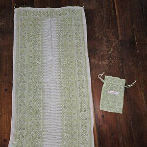Green and White Graham Kandiah Scarf